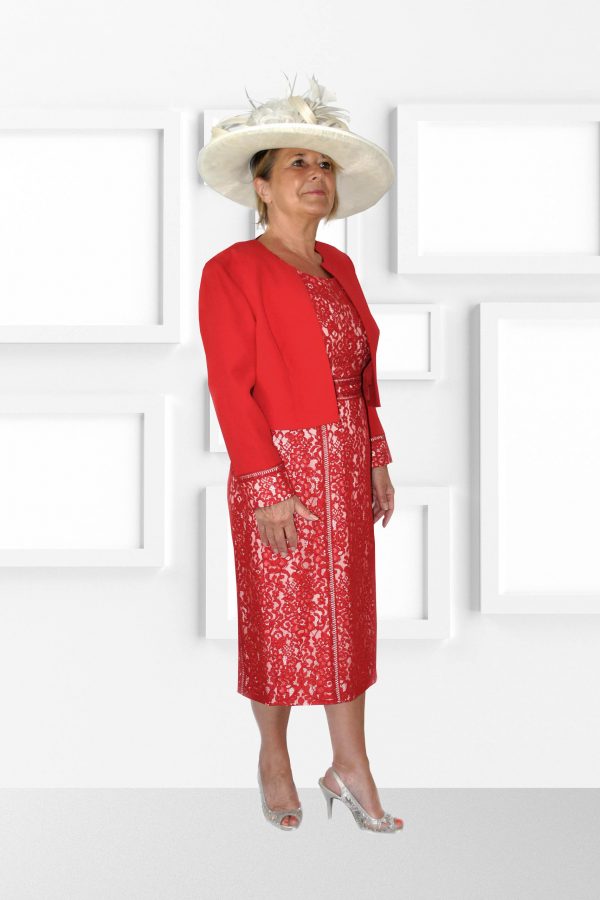Condici Beautiful Poppy Coloured Dress and Red Jacket